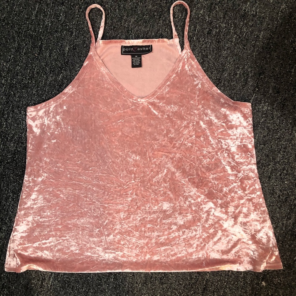 Pink velvet tank top